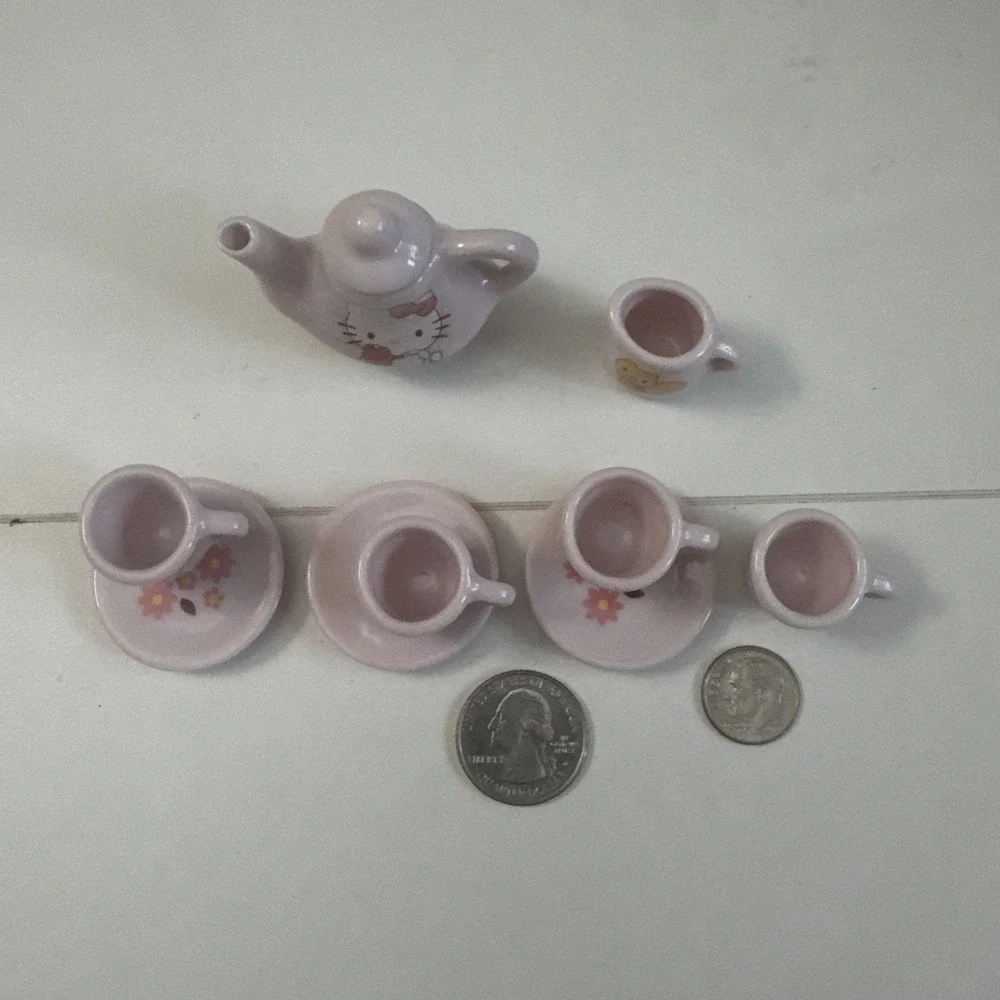 Hello Kitty Mini Tea Set 2008 Sanrio Set Of 10 Pieces